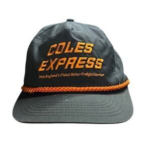 Vintage 80s Coles Express Trucker Hat Rope Snapback New England Motor Cap